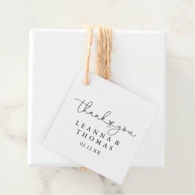 Elegant Simple Calligraphy Wedding Favor Tags