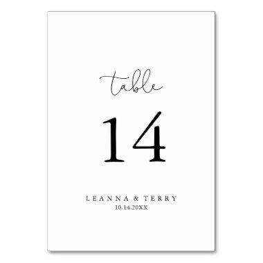 Elegant Simple Calligraphy Wedding Table Number