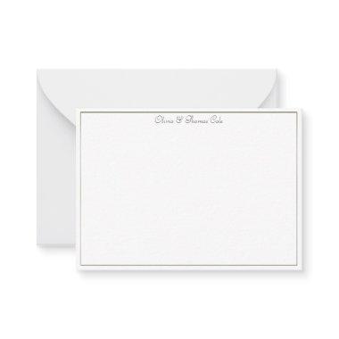 Elegant Simple Classy Gold Frame Wedding Couple Note Invitations