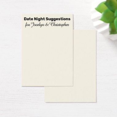 Elegant, Simple Date Night Suggestions Cream Invitations