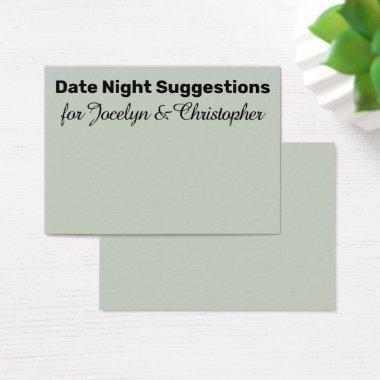 Elegant, Simple Date Night Suggestions Sage Invitations