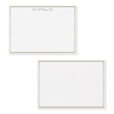 Elegant Simple Double Gold Frame Wedding Couple Note Invitations