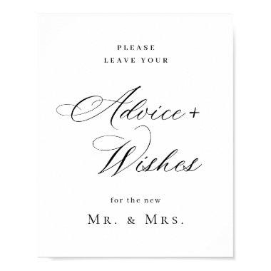 Elegant Simple Minimalist Advice & Wishes Wedding Poster
