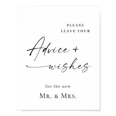 Elegant Simple Minimalist Advice & Wishes Wedding Poster