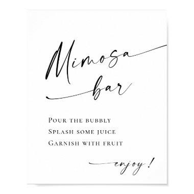Elegant Simple Minimalist Mimosa Bar Wedding Poster