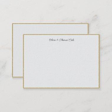 Elegant Simple Modern Gold Slate Wedding Couple Note Invitations