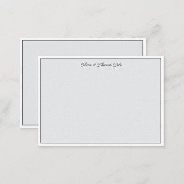 Elegant Simple Modern Minimal Slate Wedding Couple Note Invitations