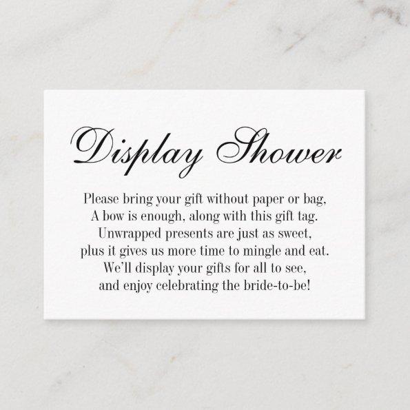 Elegant, Simple No Wrap Bridal Shower Gift Invitations