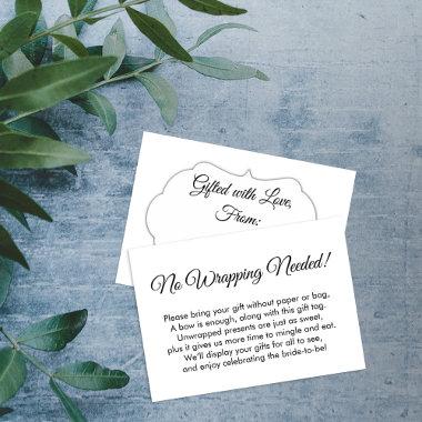 Elegant, Simple No Wrapping Needed! Bridal Shower Enclosure Invitations