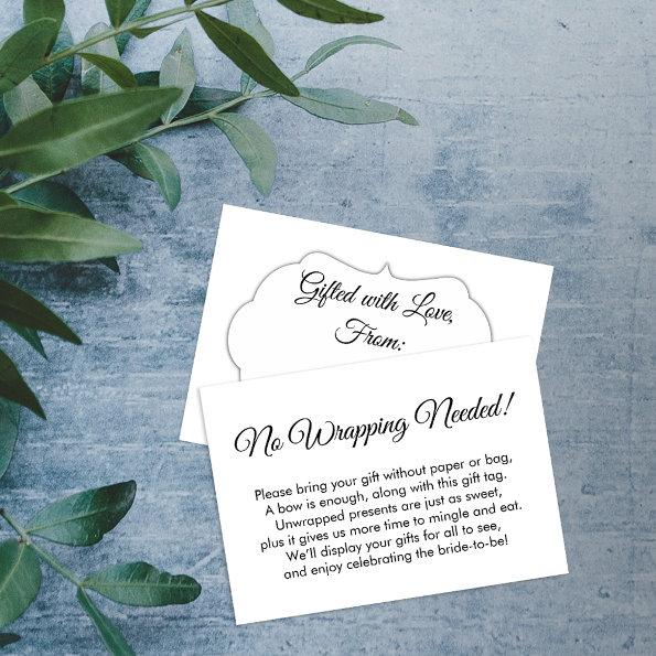 Elegant, Simple No Wrapping Needed! Bridal Shower Enclosure Invitations