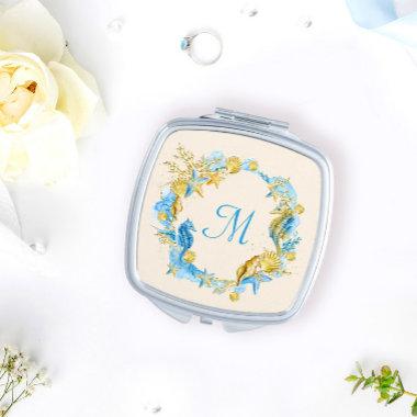 Elegant Simple Starfish and Shells Bridesmaid Gift Compact Mirror