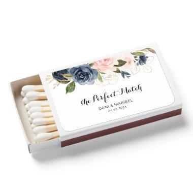 Elegant Simple Unique Winter Floral Wedding Favor Matchboxes