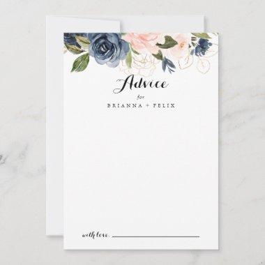 Elegant Simple Winter Floral Calligraphy Wedding Advice Card