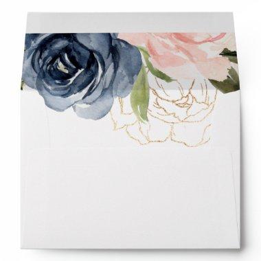 Elegant Simple Winter Floral Wedding Invitations Envelope