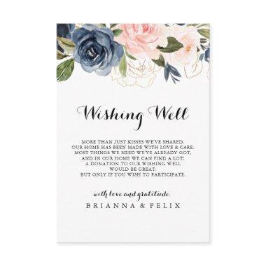 Elegant Simple Winter Floral Wedding Wishing Well Enclosure Invitations