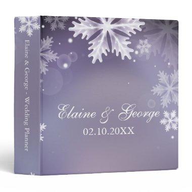 Elegant snowflakes purple winter Wedding Planner Binder