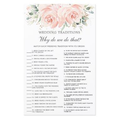 Elegant Soft Blush Floral Wedding Traditions Game