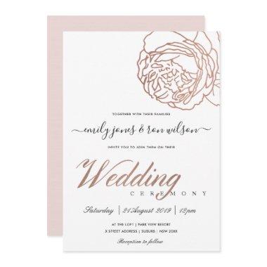 ELEGANT SOFT BLUSH PINK ROSE GOLD FLORAL WEDDING