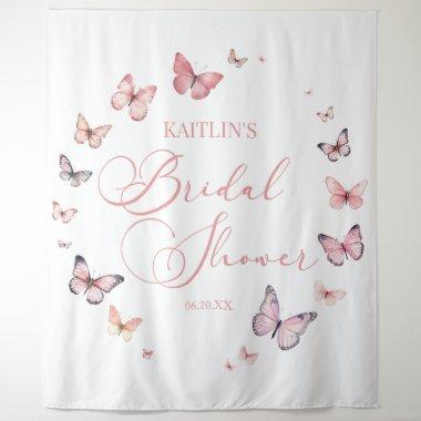 Elegant Soft Pink Butterfly Bridal Shower Tapestry