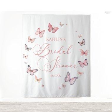 Elegant Soft Pink Butterfly Bridal Shower Tapestry