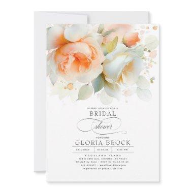 Elegant Soft Terracotta Floral Boho Bridal Shower Invitations