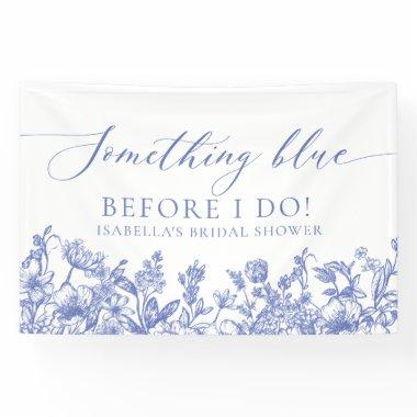 Elegant Something Blue Before I Do Bridal Shower Banner