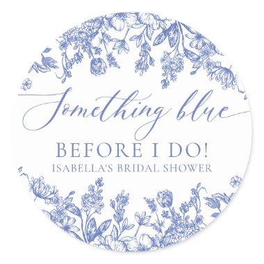 Elegant Something Blue Before I do  Classic Round Sticker