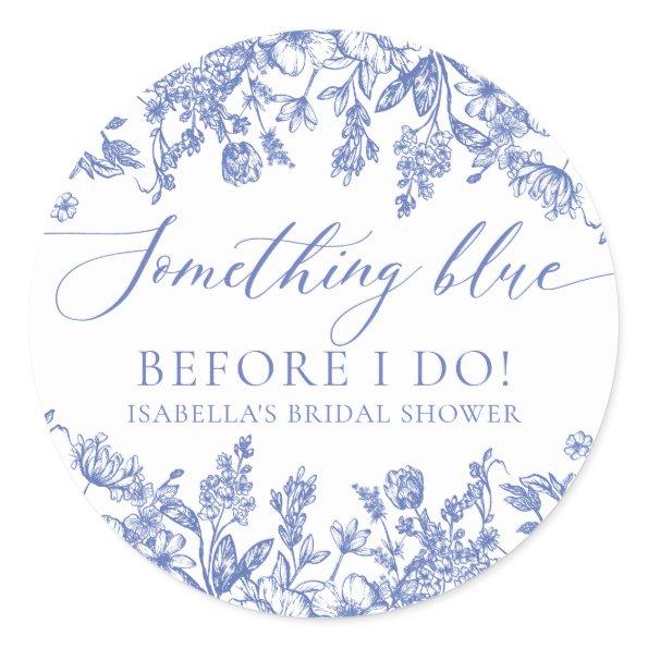 Elegant Something Blue Before I do  Classic Round Sticker
