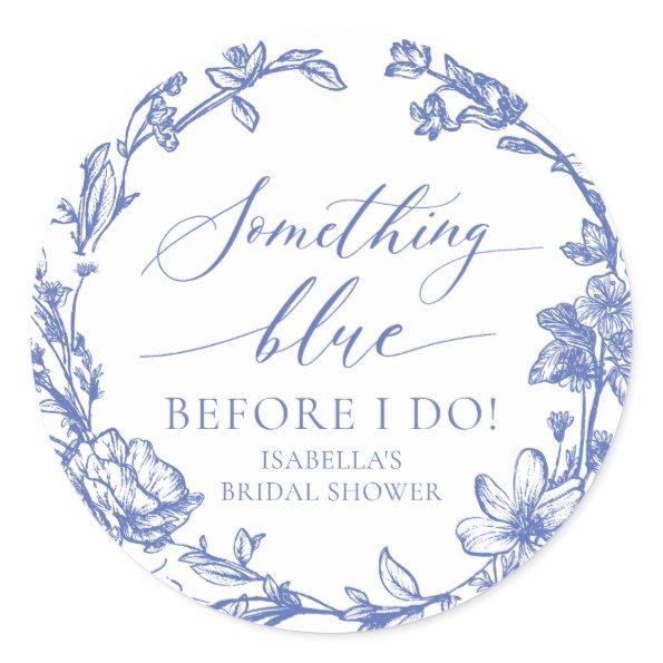 Elegant Something Blue Before I do  Classic Round Sticker