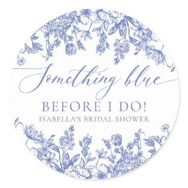 Elegant Something Blue Before I do  Classic Round Sticker