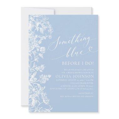 Elegant Something Blue Before I do Bridal Shower Invitations