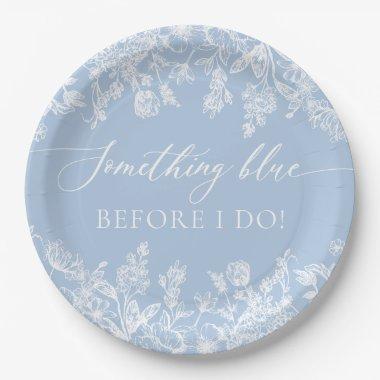 Elegant Something Blue Before I do  Paper Plates