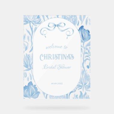 Elegant Something Blue  Welcome Sign