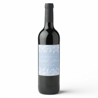 Elegant Something Blue Floral  Wine Label