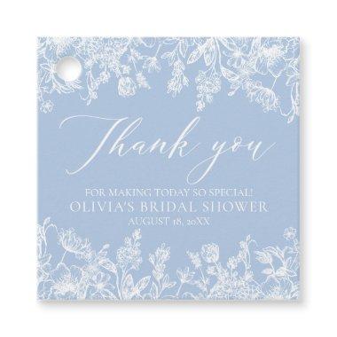 Elegant Something Blue Victorian Bridal Shower Favor Tags