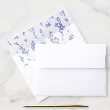 Elegant Something Blue Vintage Floral Victorian Envelope Liner