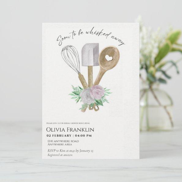 Elegant soon to be whisked away bridal shower Invitations