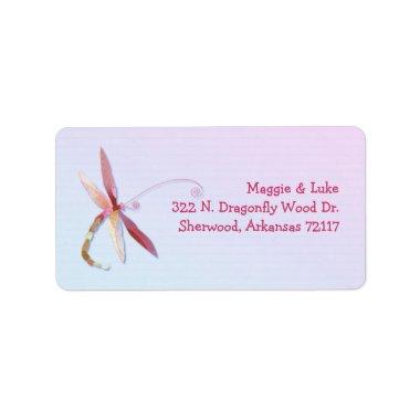 Elegant Southern Dragonfly Wedding Address Label