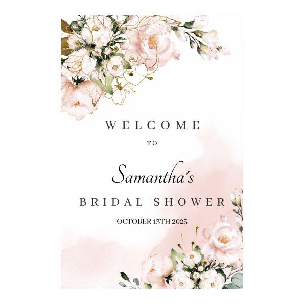 Elegant spring blush pink  welcome poster