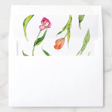 Elegant Spring Flower Tulip Bridal Shower Envelope Liner