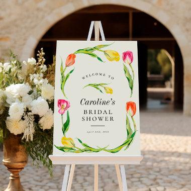 Elegant Spring Flower Tulip Bridal Shower Sign