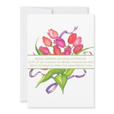 Elegant Spring Tulips Bridal Shower Invitations