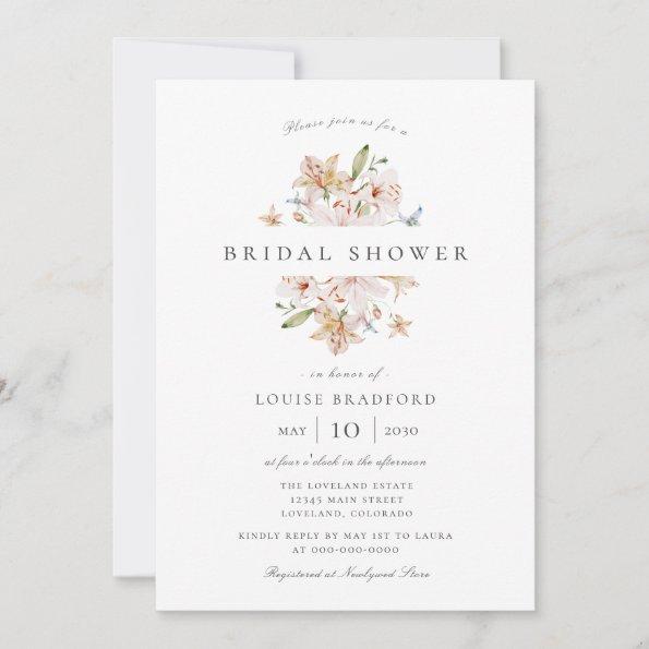 Elegant Spring Watercolor Floral Bridal Shower Invitations