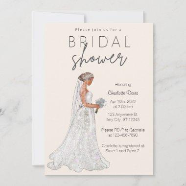 Elegant Spring Wedding Gown Bridal Shower Invitati Invitations