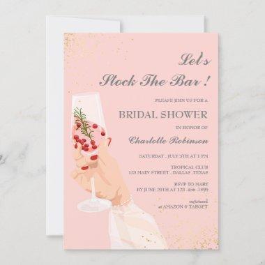 Elegant Stock The Bar Bridal Shower Invitations