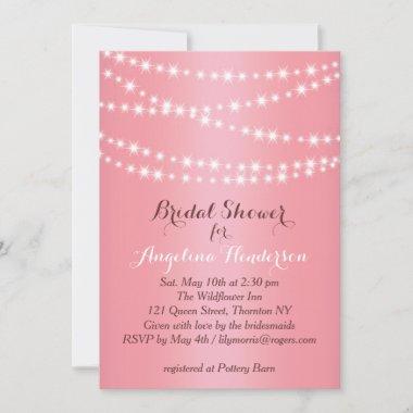 Elegant String Lights Bridal Shower Invitations