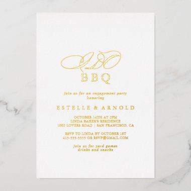 Elegant Stylish I Do BBQ Engagement Party Gold  Foil