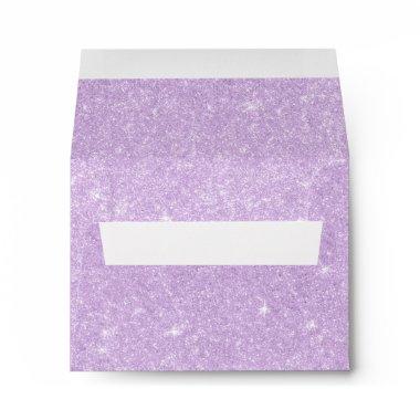 Elegant stylish purple glitter envelope