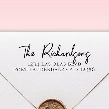 Elegant Stylish Signature Family Return Address Self-inking Stamp
