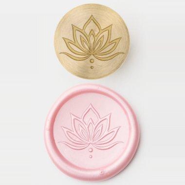 Elegant stylized lotus flower wax seal stamp